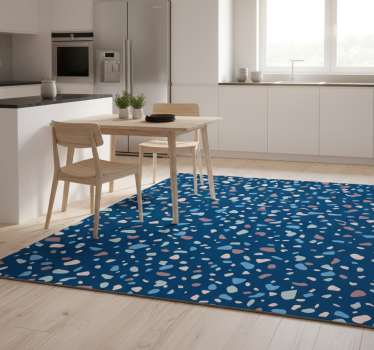 Covor de vinil pentru bucătărie terrazzo albastru închis - TenStickers
