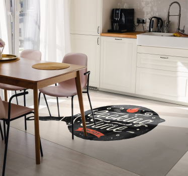 Covor de vinil pentru bucătărie timpul de gătit bucură-te - TenStickers