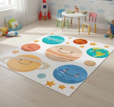 Covor de vinil pentru copii cu stickere planete solară - TenStickers