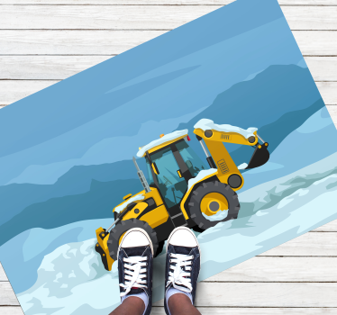 Covor de vinil pentru copii excavator de constructii - TenStickers