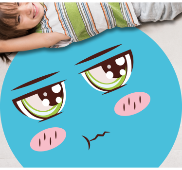 Covoruri vinil rotund față tristă de desene animate - TenStickers