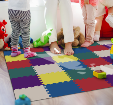 Covor de vinil pentru copii pătrate colorate - TenStickers