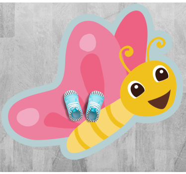 Covor de vinil pentru copii personaj fluture colorat - TenStickers