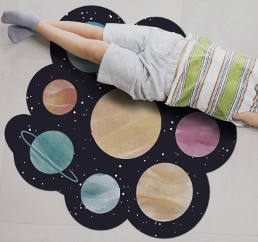 Covor de vinil pentru diferite planete pentru copii - TenStickers