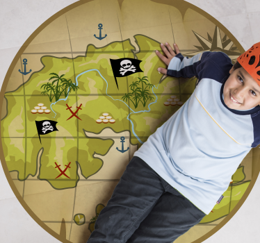 Covor de vinil pentru harta comorilor piratilor - TenStickers