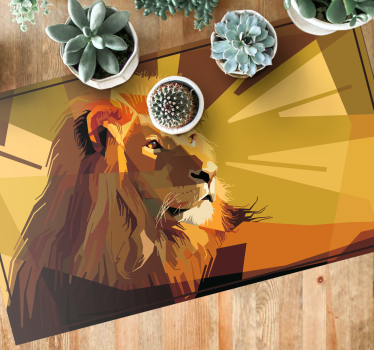 Covor de vinil pentru living leu desen animal mat - TenStickers