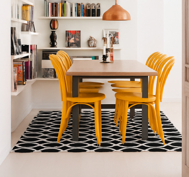 Covor de vinil pentru sala de mese design oval monocrom - TenStickers