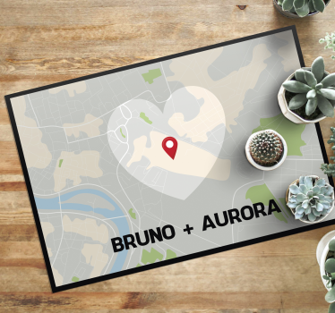 Covor de vinil personalizat cu locație google maps - TenStickers