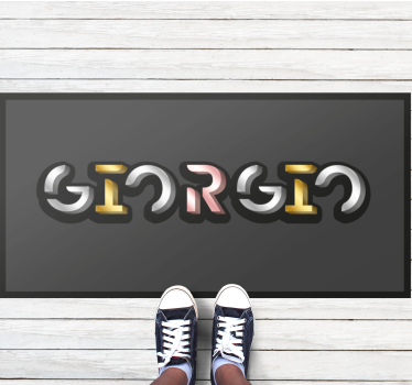 Covor de vinil personalizat cu stil de font argintiu auriu 3d - TenStickers