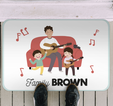 Covor de vinil personalizat familie muzician - TenStickers