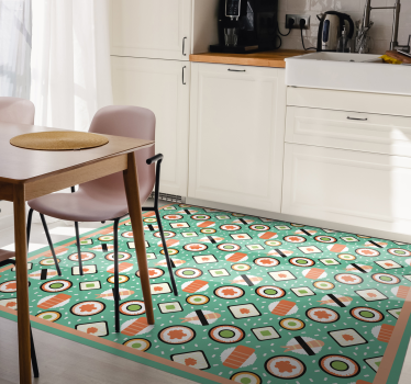 Covor de vinil pentru bucătărie modele inspirate din sushi - TenStickers
