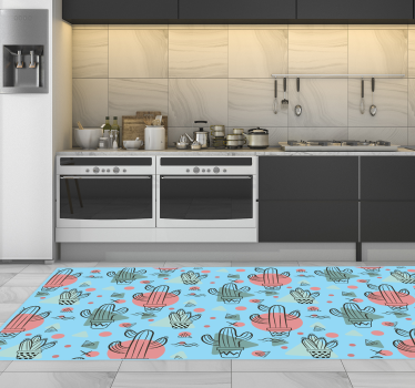 Covor din vinil de bucatarie model cactusi - TenStickers
