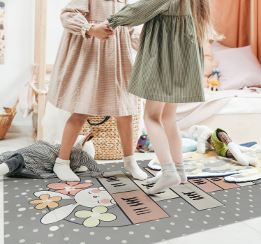 Covor din vinil joc nordic rabbit hopscotch - TenStickers