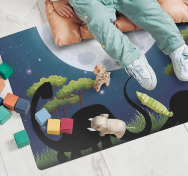 Covor dinozaur în natură dormitor - TenStickers