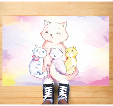 Covor dormitor familie de pisici - TenStickers
