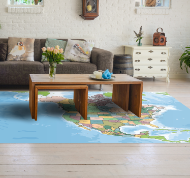 Covor harta vinilica harta nord-americana - TenStickers