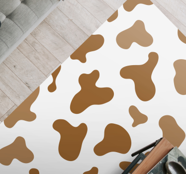 Covor maro de pete de vacă cu imprimeu animal vinil - TenStickers