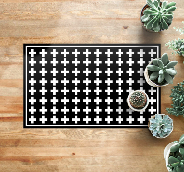 Covor minimalist cu cruce albă și neagră - TenStickers