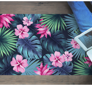 Covor natural frunze și flori tropicale - TenStickers