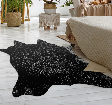 Covor negru cu imprimeu animal de vacă - TenStickers