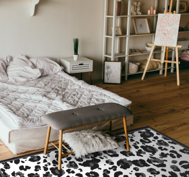Covor negru cu piele de leopard cu imprimeu animal - TenStickers
