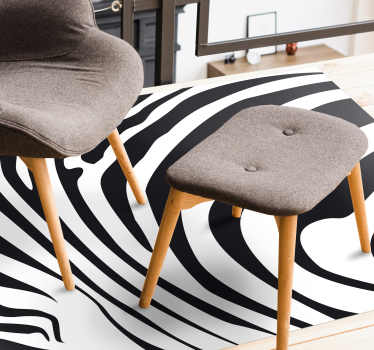 Covor negru zebra animal print - TenStickers