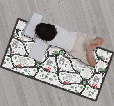 Covor pentru copii din vinil oraș cu covor de drum - TenStickers