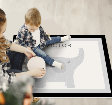 Covor personalizat de vinil personalizat elefant - TenStickers