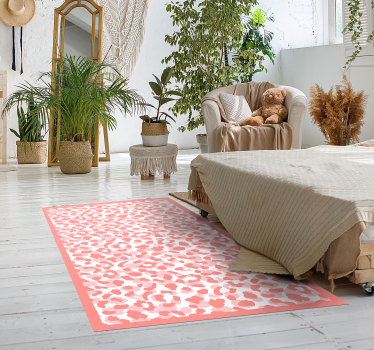 Covor roz deschis cu imprimeu leopard - TenStickers