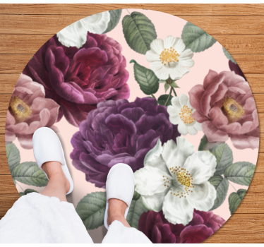 Covor roz flori roșii flori neclare - TenStickers