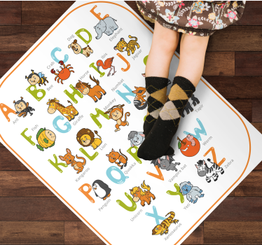 Covor vinil alfabetic alfabetul animal educațional - TenStickers