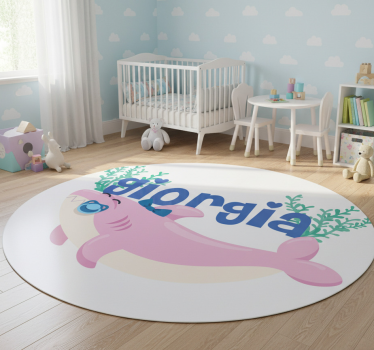 Covor vinil animal baby shark cu nume fata - TenStickers