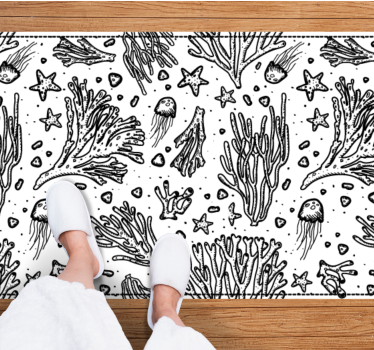 Covor vinil animal motiv oceanic monocrom - TenStickers