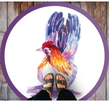 Covor vinil animal pui coq colorat - TenStickers