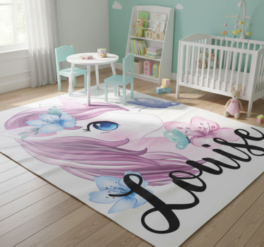 Covor vinil animal unicorn cu fluture - TenStickers