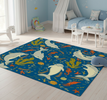 Covor vinil animal viața marină jucăușă - TenStickers