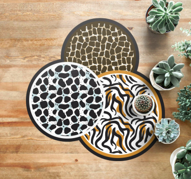 Covor vinil print animalier trio cu motive safari - TenStickers