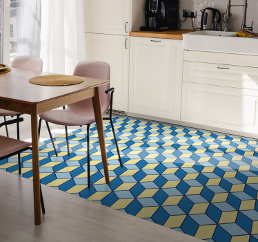 Covor vinil bucatarie efect 3d covoare geometrice - TenStickers