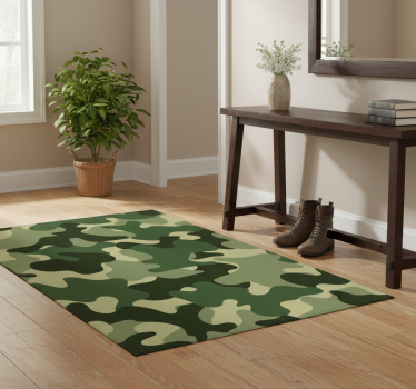 Covor vinil cu aspect de natura imprimeu camuflaj - TenStickers