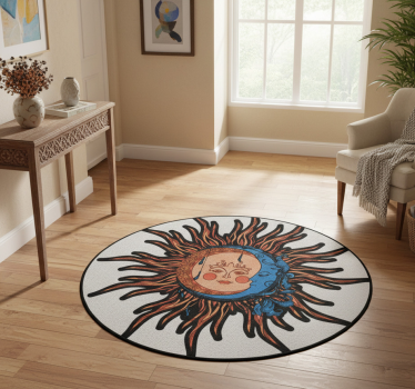Covor vinil cu aspect de natura soare și lună celestial - TenStickers