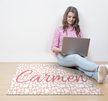 Covor vinil cu imprimeu animal personalizat roz - TenStickers