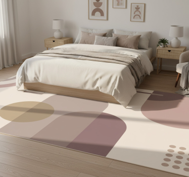 Covor vinil dormitor artă modernă geometrică maro - TenStickers