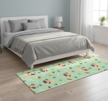 Covor vinil dormitor bulldog gras cu os - TenStickers