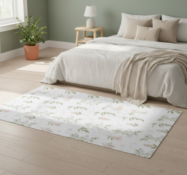 Covor vinil dormitor cu model floral minimalist - TenStickers