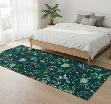 Covor vinil dormitor cu modele colorate de animale și copaci - TenStickers