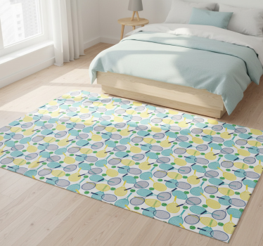 Covor vinil dormitor cu modele colorate de rachete - TenStickers