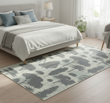 Covor vinil dormitor cu modele de copaci nordici - TenStickers