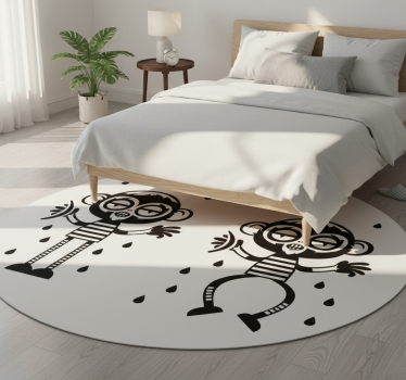 Covor vinil dormitor decorativ cu pereche de maimuțe - TenStickers