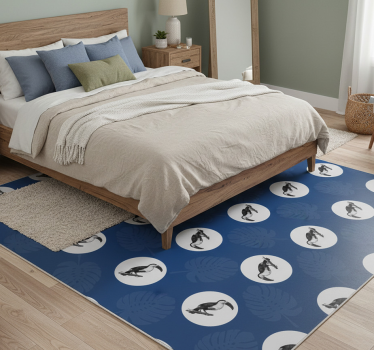 Covor vinil dormitor design cu păsări albastre africane - TenStickers