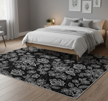 Covor vinil dormitor design floral închis - TenStickers